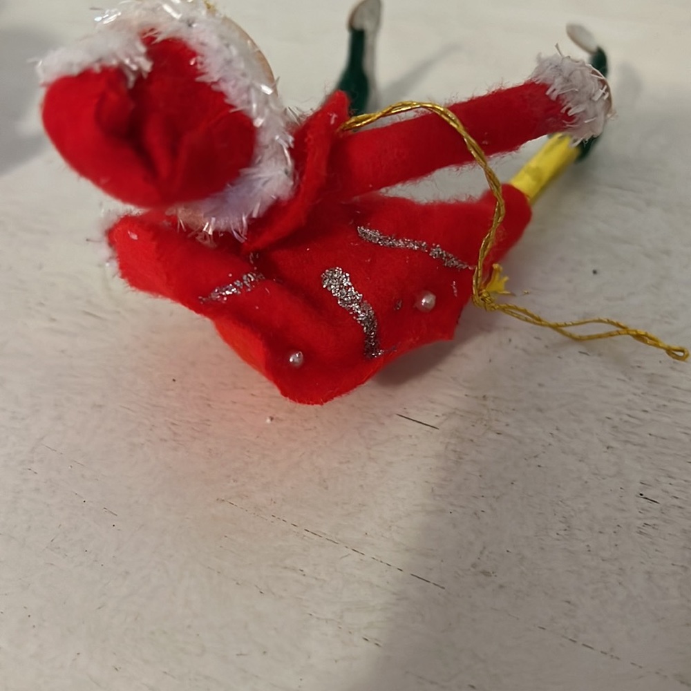 Lot vintage MCM Japan pixie elves Christmas pipe cleaner ornaments - Picture 7 of 10